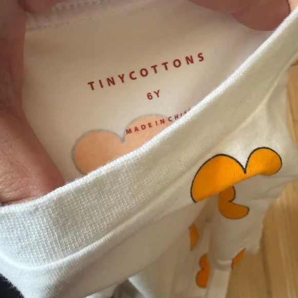 Kids White Tee with Orange Heart Print - Picture 4 of 4